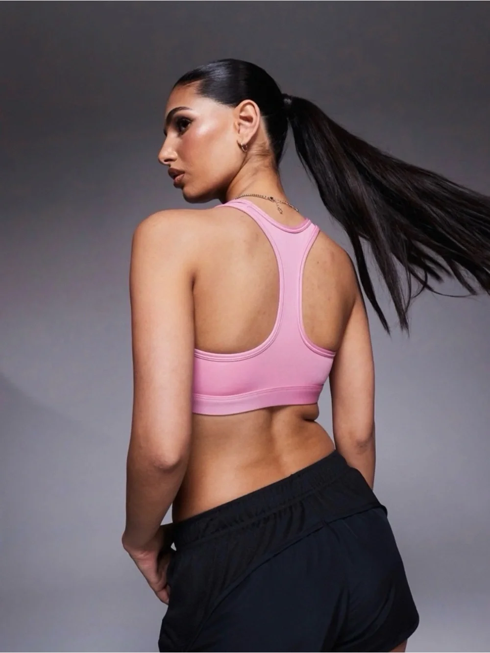 Nike Women’s XL Swoosh Med Support Padded Racerback Sports Bra Light Magenta
